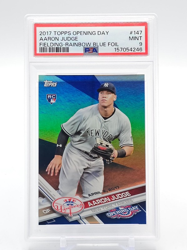 AARON JUDGE 2017 TOPPS OPENING DAY RAINBOW BLUE FOIL ROOKIE RC #147 PSA 9 Q7689