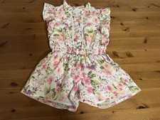 Janie and Jack Girls 8 Floral Lined Ruffled Romper 2025 EUC