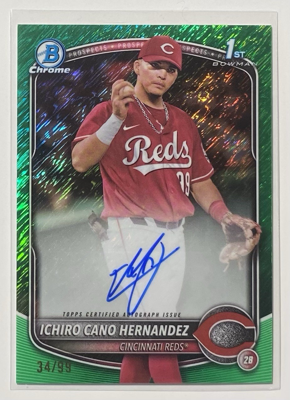 2025 Bowman Chrome Prospect Auto Green Shimmer /99 Ichiro Cano Hernandez #CPA-IC
