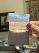 ACEO Original Landscape Art Card Acrylic/Canvas Hand Painted 2.5 In x3.5 In