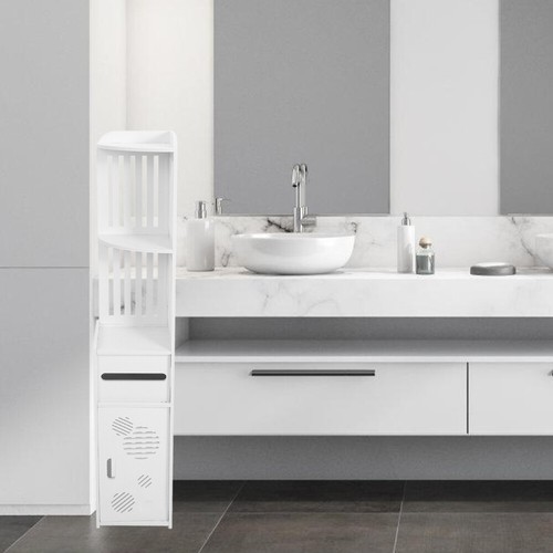 Bathroom Free Standing Waterproof White Floor Storage Unit