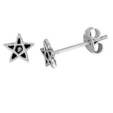 Sterling Silver Tiny Star Stud Earrings