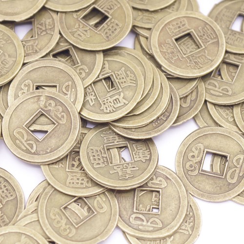 500 piezas 20 mm réplica china dinastía Qing 5 monedas emperador Feng Shui cobre al azar - Imagen 8 de 12