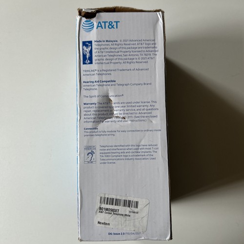 AT&T TRIMLINE 210 Biały przewodowy telefon domowy - nie wymaga zasilania prądem przemiennym - Zdjęcie 2 z 6