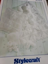 Stylecraft Knitting Pattern 4522 Baby DK Pram Cover & Accessories 
