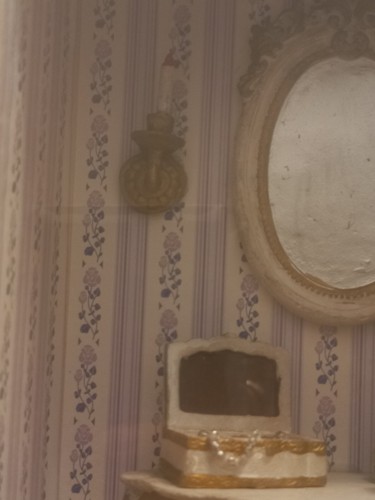 Vintage Shadow Box Clock Miniatures Inside Clock Cabinet Dollhouse - Working - Picture 11 of 14