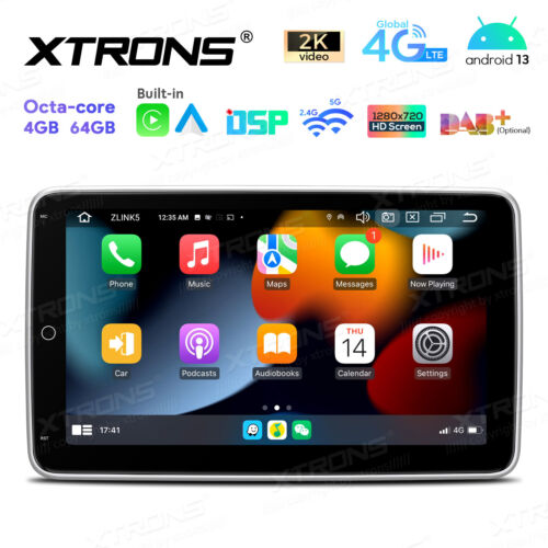 1-Din 10.1" Android 13 8-Core 4+64GB Car Stereo GPS Radio Car Play WiFi 4G LTE - Picture 1 of 20