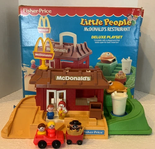 Vintage Fisher Price Little People McDONALDS Restaurant Original Box Complete