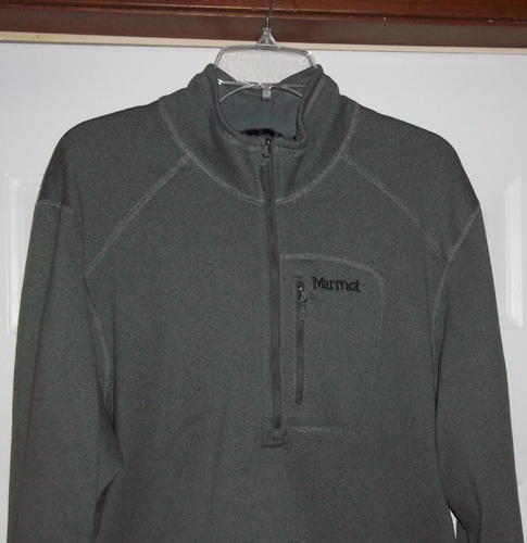 Maglione Marmot uomo XXL grigio maglia morbida 1/4 zip pullover outdoor tasca pile - Foto 2 di 8