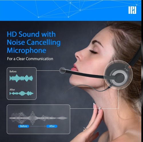 IPD IPH-165 USB Zestaw słuchawkowy Mikrofon z redukcją szumów Skype Microsoft Teams Cisco - Zdjęcie 4 z 8
