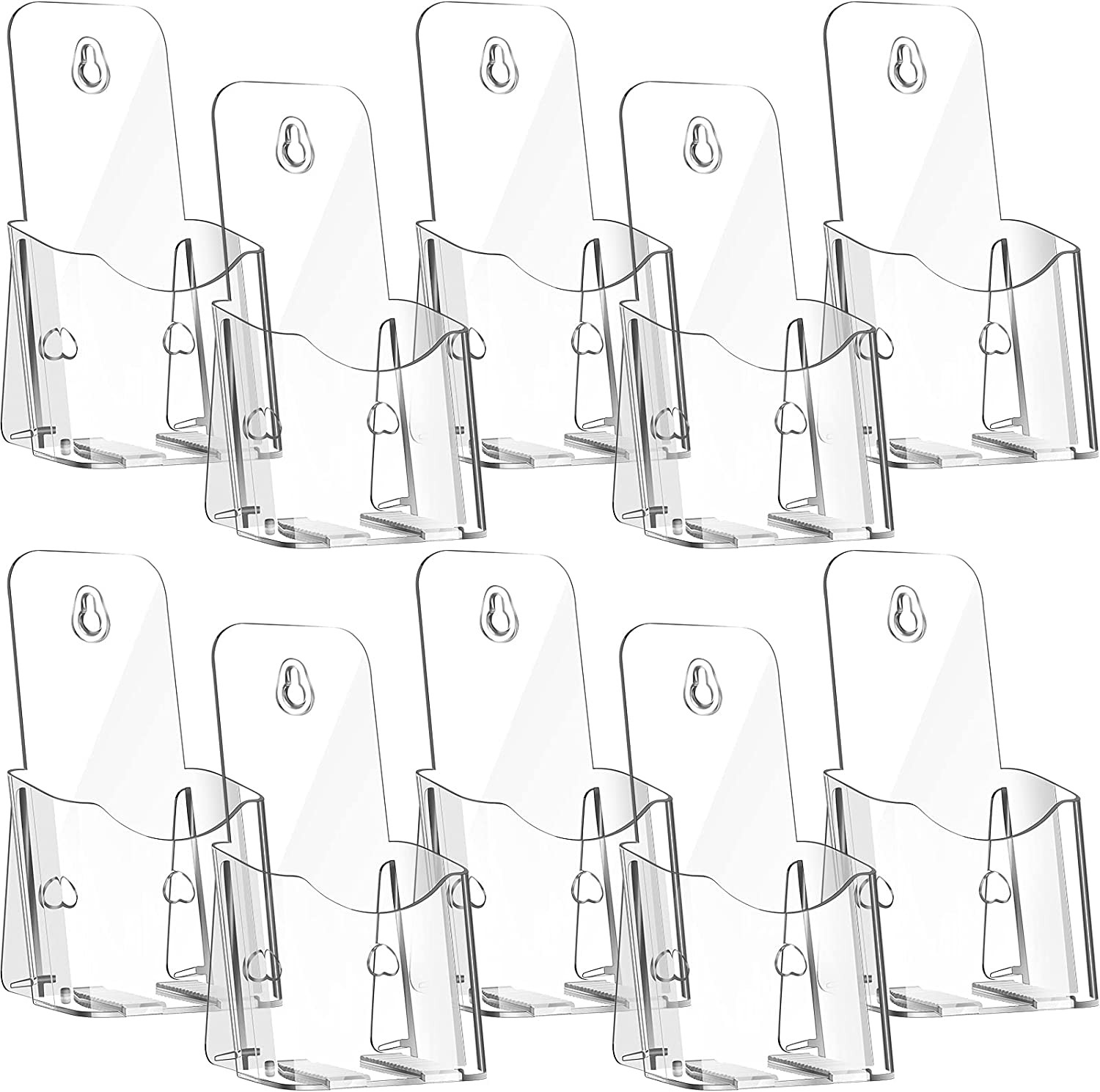 10 Pieces Acrylic Brochure Holder Stand Pamphlet Holder 4 X 7.9 Inches Clear Lit
