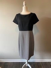 Talbots Sheath Lined Dress in Black and White Houndstooth Size 10