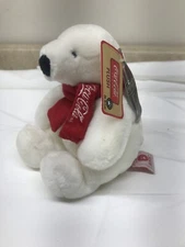 6" Coca Cola Boyds Bears Polar Bear Plush Stuffed Animal Scarf 2005 w/ Tags