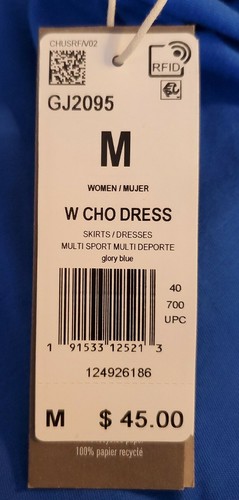 NEW WITH TAGS ADIDAS SLEEVELESS BLUE CHO CASUAL DRESS multi-sport WOMENS Medium - Picture 10 of 12