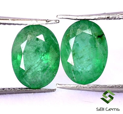 2.31 CTS Certified Natural Emerald Oval Cut Pair 8x6 mm Untreated Loose Gemstone - Picture 3 of 6