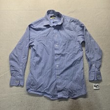 Chaps Blue Plaid Checked Shirt Comfort Stretch Regular Fit Adult Men's M Medium