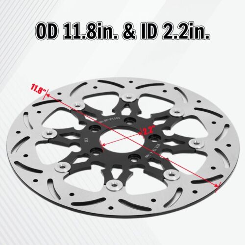 Floating 11.8 Front Rear Brake Rotors Pads for Harley Touring Street Glide 08-13 - Foto 6 di 13