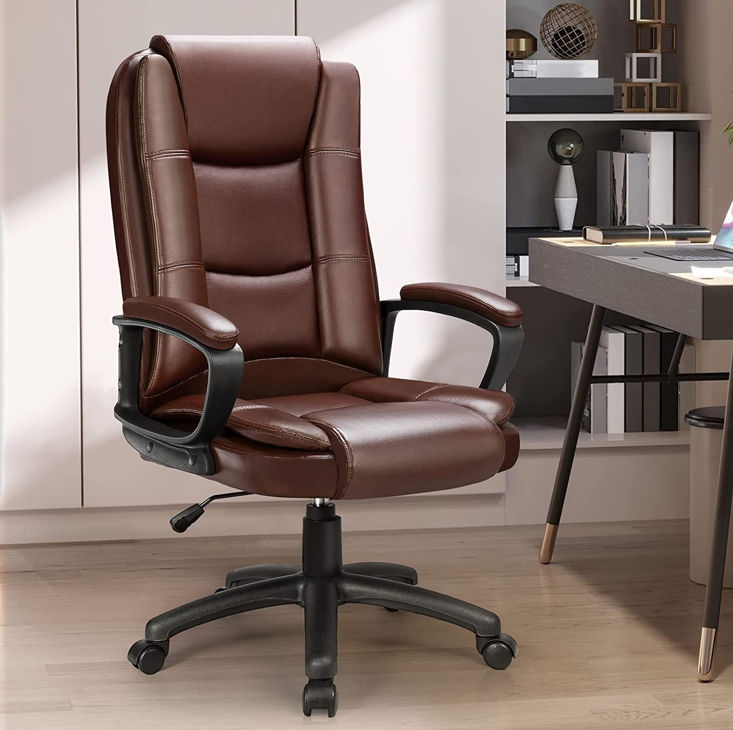 Ergonomic Executive Chair PU Leather Home Office Computer Chairs with Armrest