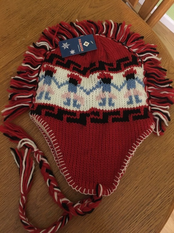 Mohawk Style Fashion Thermal Headwear Hat New With Tags Red, Black And White