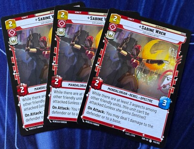 Star Wars Unlimited Spark of Rebellion 3X Sabine Wren Uncommon Card