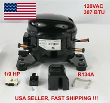 SIKELAN QD35H11G REFRIGERATION COMPRESSOR 1/9 HP 307BTU 110-120V R134A 50-60HZ