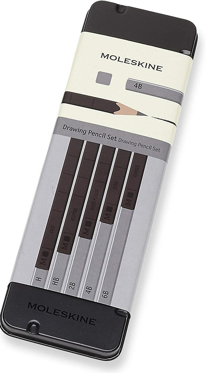 Moleskine Classic Drawing Pencil Set, 5 Pencil Set, New in Tin