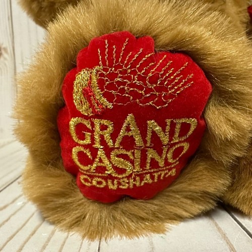 Peluche orsacchiotto di Natale vintage Grand Casino fiocco di neve 1997 oro rosso 12 pollici - Foto 9 di 12