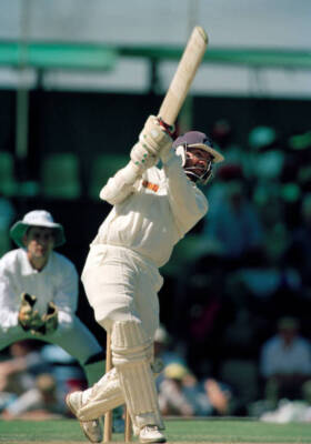 Jack Russell batting for England during their warm-up match a- Old Cricket Photo