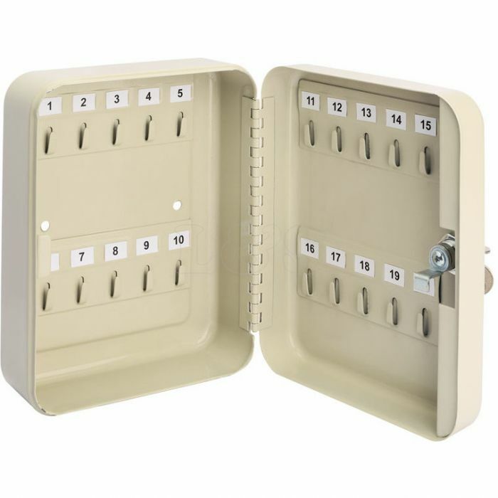 Lockable Steel Key Cabinet - 20 Hooks