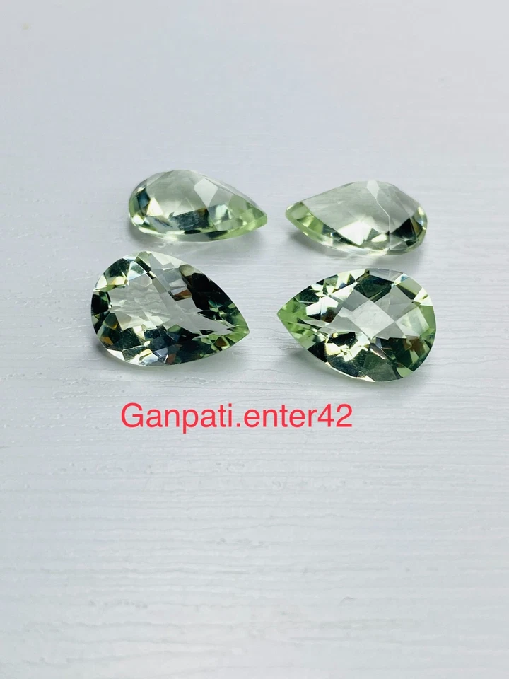 TABLERO DE AJEDREZ DE PERA FACETADA AMATISTA VERDE CORTE 14x10MM PIEDRA PRECIOSA SUELTA CALIBRADA E Foto 2 de 4