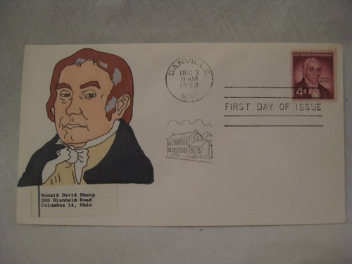 vintage 1959 FDC envelope First Day portrait Ephraim McDowell 1/1 original art - Picture 2 of 3
