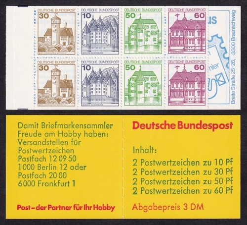 Germany - West, 1980 German Castles 3DM Booklet. SG SB72 MNH. Cat £17.00