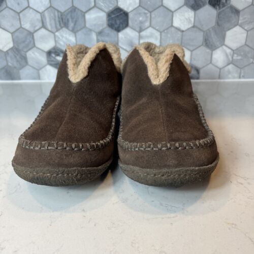 Sorel Slippers Mens 10 Manawan Moccasins NM1466-287 Brown Suede Comfort Slip On - Picture 7 of 20