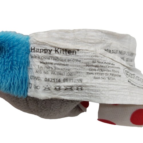 Edushape Happy Kitten Plush Stuffed Animal Polka Dot Lovey cat grey white - Picture 8 of 10