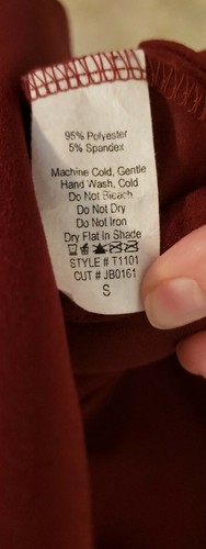 Nic+Lulu Damen Bluse klein 3/4 Arm Rundhals schmeichelhaft burgunderrot - Bild 4 von 4