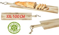 Teak Holz Servierbrett Servierplatte Schneidebrett Brett Holzplatte Lang 100Cm