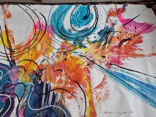 ORIGINAL FRENCH DAM DAVIDO ACRYLIC ON CANVAS SIGNED UNFRAMED LARGE Auth Cert - Picture 11 of 15