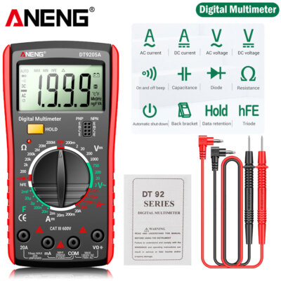 Multimeter Digital Messgerät LCD Strommesser Strom AC/DC Voltmeter Amperemeter