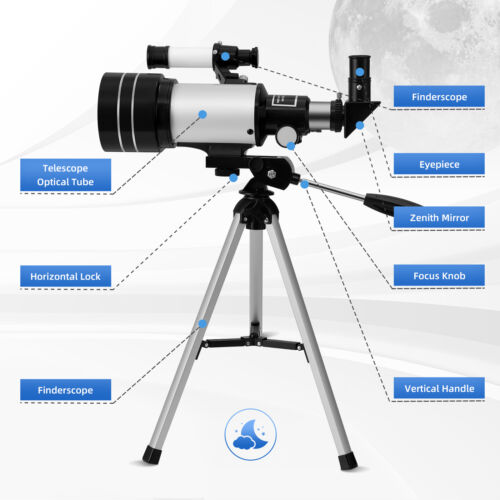 300mm Reflector Astronomical Telescope 150X with Phone Adapter for Moon Watching - Picture 3 of 11