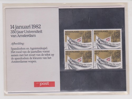 Holland PTT Mapje 1982 Nummer 1: 350 Jaar Universiteit Amsterdam MI-1198 Blok 4 - 第 1/2 張圖片