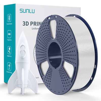 Sunlu PLA+ 3D Drucker Filament PLA PLUS 1,75 mm 1KG /Spule Weiß Vakuumverpackung