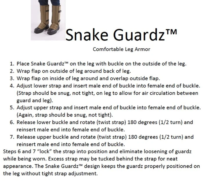 Crack Shot, Espinilleras Snake Guardz - Protectores de serpiente de pierna y mordedura de serpiente EE. UU. Foto 3 de 4