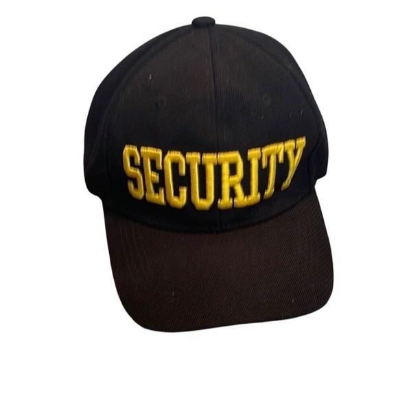 First Class Security Hat Black Yellow Embroidered… - image 1