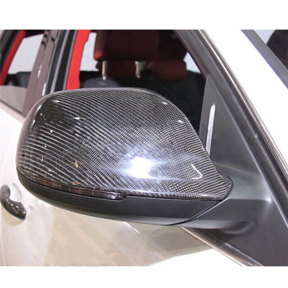 Cubierta de espejo retrovisor lateral de fibra de carbono con asistencia de carril para Audi Q5 SQ5 09-17 Q7 SQ7 09-15 Foto 4 de 4