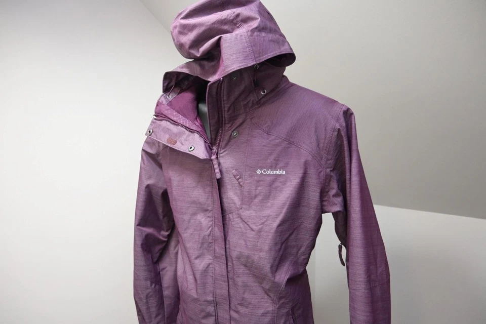 Jaqueta Columbia Omni-Tech zíper completo com capuz inverno roxo feminina tamanho grande - Imagem 3 de 4