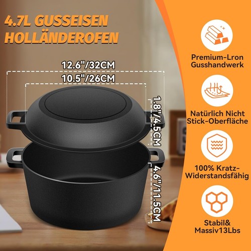 Gusseisen Brotbackofen 26cm: Traditionelles Backen mit modernem Zubehör - Bild 5 von 13
