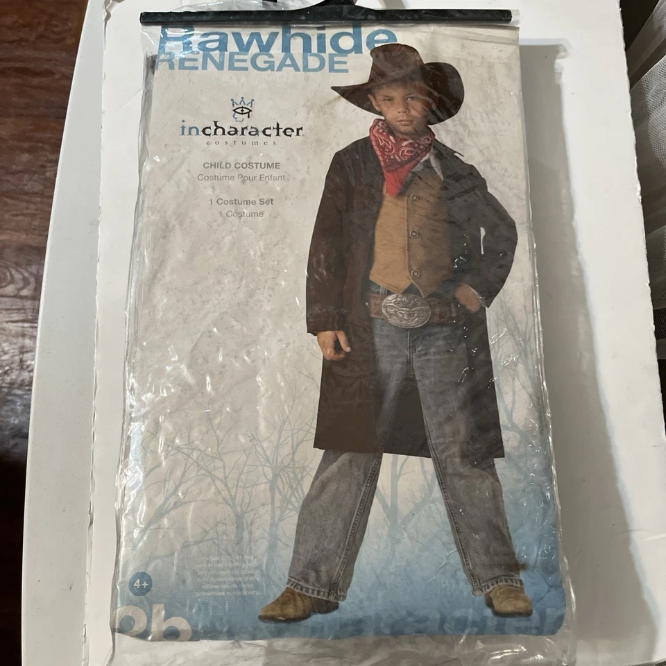 Nuevo Disfraz de Vaquero Occidental Cuero Crudo Renegado Niño Talla 4+ H 41" W=21.5" Foto 2 de 4