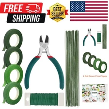 Floral Tape and Floral Wire Arrangement Tools Kit with Wire Cutter 26 Gauge S...