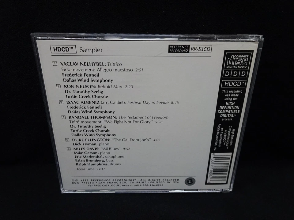 Various Artists - HDCD Sampler - REFERENCE RECORDINGS - NM - NEW CASE!!! - Image 3 of 4