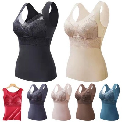 Damen BH-Hemd Unsichtbar Ohne Bügel, Slim Mieder Camisole Top Bequem Alltag